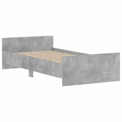 Sängynrunko betoninharmaa 90x190 cm tekninen puu