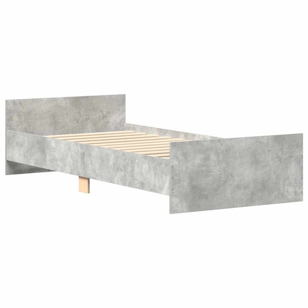 Sängynrunko betoninharmaa 90x190 cm tekninen puu