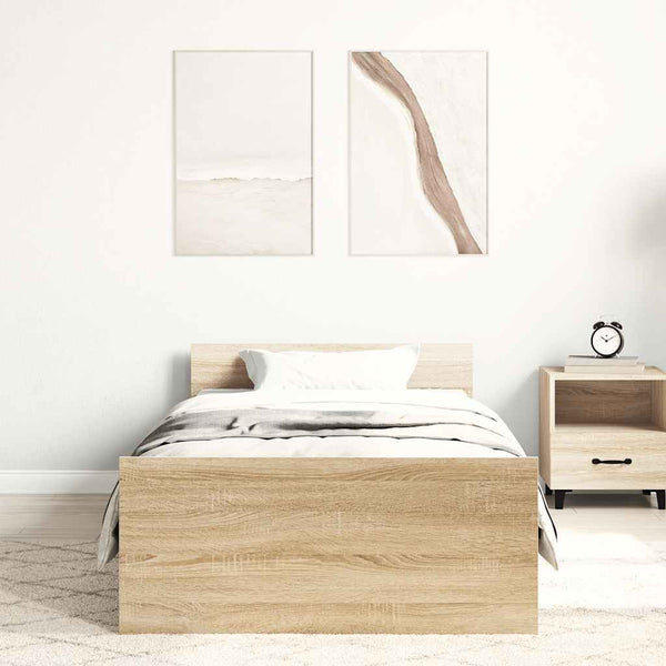 Sängynrunko ilman patjaa Sonoma-tammi 75x190 cm tekninen puu