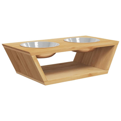 Korotetut koiran kulhot 35,5x18x10,5 cm bambu