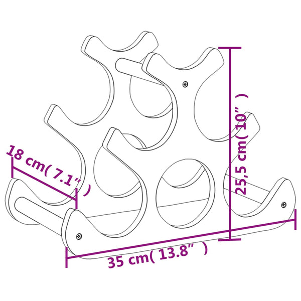 Viinipulloteline Hergan 35x18x25,5cm (6 pullolle, bambu)