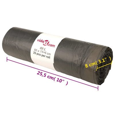 Musta roskapussit kiristysnyöreillä Constatina 60 l (250 kpl)