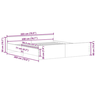 Valkoinen sängynrunko päädyillä Cucu 200x200cm
