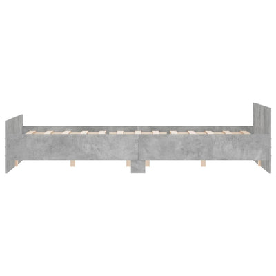 Sängynrunko päädyillä betoninharmaa 140x200 cm