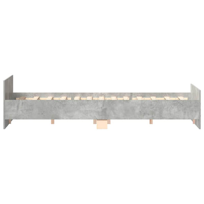 Betoninharmaa sängynrunko päädyillä Cucu 180x200cm
