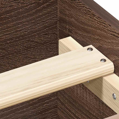 Ruskea tammi sängynrunko päädyillä Cucu 120x190cm