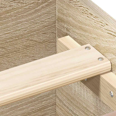 Sonoma-tammi sängynrunko päädyillä Cucu 140x190cm