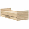 Sonoma-tammi sängynrunko päädyillä Milu 100x200cm