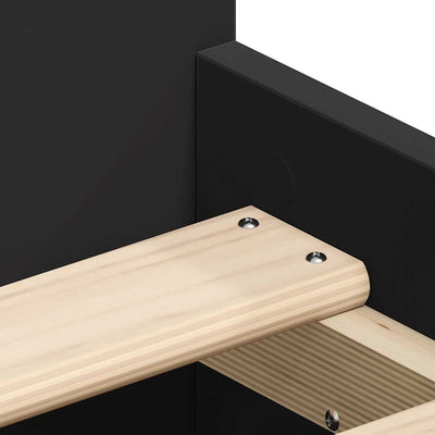 Musta sängynrunko päädyillä Milu 90x200cm