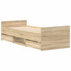 Sonoma-tammi sängynrunko päädyillä Milu 90x200cm