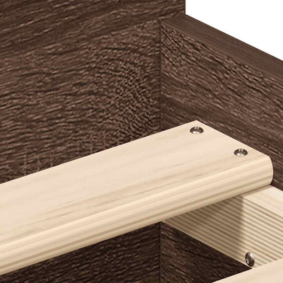 Ruskea tammi sängynrunko päädyillä Milu 75x190cm