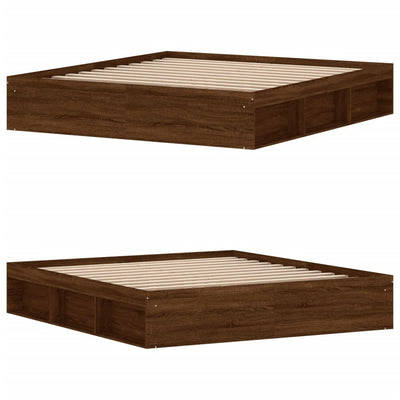 Sängynrunko ruskea tammi 180x200 cm Super King Size
