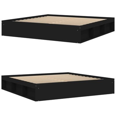 Sängynrunko musta 200x200 cm