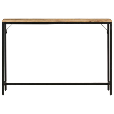 Konsolipöytä 110x30x75 cm täysi karkea mangopuu ja rauta