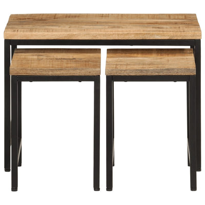 Sarjapöydät Fia (3 kpl karkea mangopuu ja rauta)