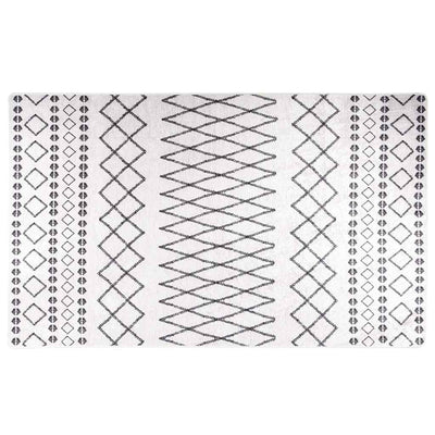 Mustavalkoinen matto pestävä Ifte 120x170cm (liukumaton)