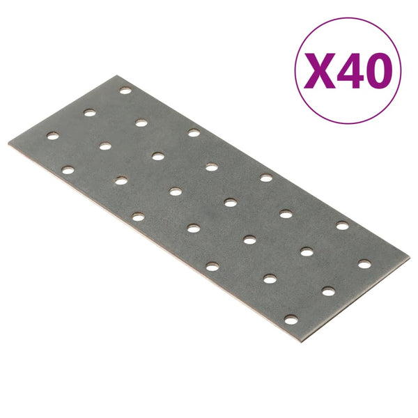 Reikälevyt 40 kpl 2 mm 160x60 mm galvanoitu teräs