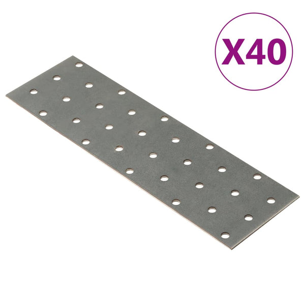 Reikälevyt 40 kpl 2 mm 200x60 mm galvanoitu teräs