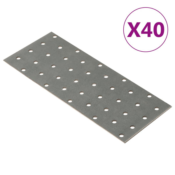 Reikälevyt 40 kpl 2 mm 200x80 mm galvanoitu teräs