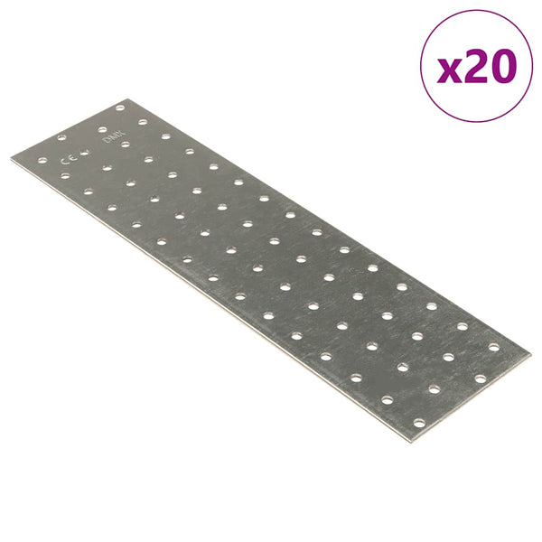 Reikälevyt 20 kpl 2 mm 300x80 mm galvanoitu teräs