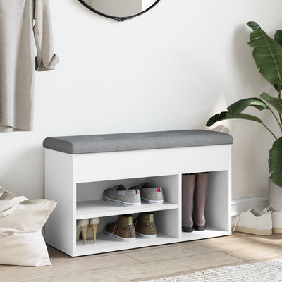 Valkoinen kenkäpenkki Elder 82x32x45,5cm (puinen)