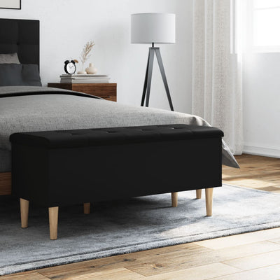 Säilytyspenkki musta 102x42x46 cm tekninen puu