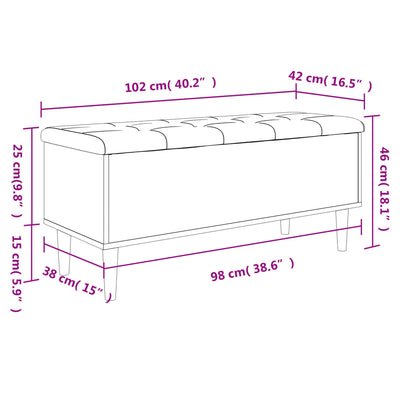 Säilytyspenkki musta 102x42x46 cm tekninen puu