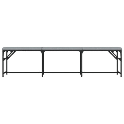 Vaaleanharmaa ruokapenkki Whelmina 186x32x45cm (teräs ja kangas)