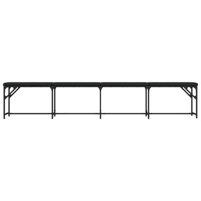 Musta ruokapenkki Whelmina 248x32x45cm (teräs ja keinonahka)