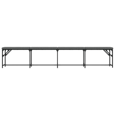 Tummanharmaa ruokapenkki Whelmina 248x32x45cm (teräs ja kangas)