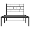 Musta metallinen sängynrunko päädyllä Orodan 100x190cm
