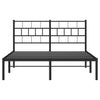 Musta metallinen sängynrunko päädyllä Orodan 140x190cm