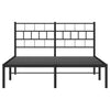 Musta metallinen sängynrunko päädyllä Orodan 140x200cm