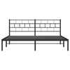 Musta metallinen sängynrunko päädyllä Orodan 193x203cm