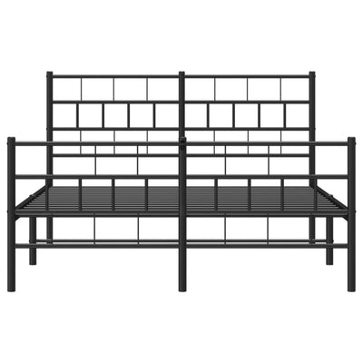 Metallisängynrunko ilman patjaa päätylevy musta 160x200 cm