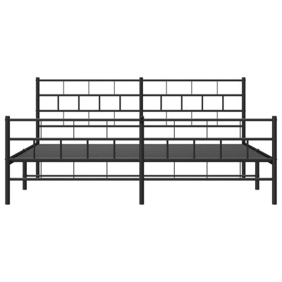 Metallisängynrunko ilman patjaa päätylevy musta 180x200 cm