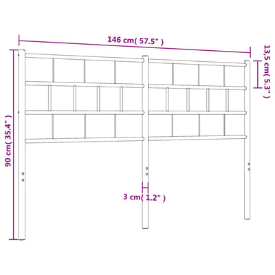 Metallinen sängynpääty musta 140 cm