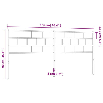 Metallinen sängynpääty musta 160 cm