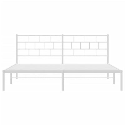 Valkoinen metallinen sängynrunko päädyillä Orodan 180x200cm