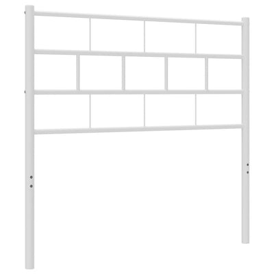 Metallinen sängynpääty valkoinen 75 cm