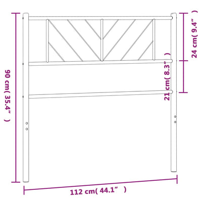 Metallinen sängynpääty musta 107 cm
