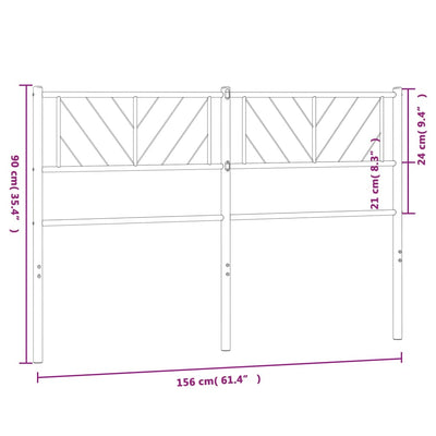 Metallinen sängynpääty musta 150 cm