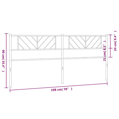 Metallinen sängynpääty musta 193 cm