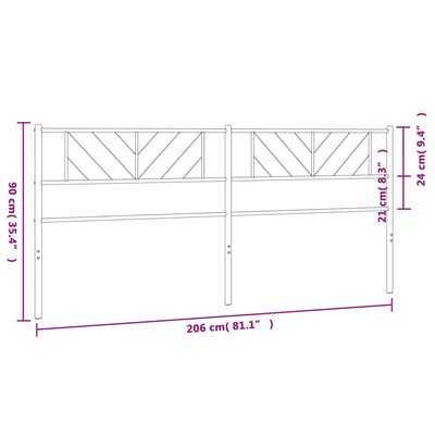 Metallinen sängynpääty musta 200 cm