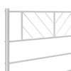 Metallinen sängynpääty valkoinen 135 cm