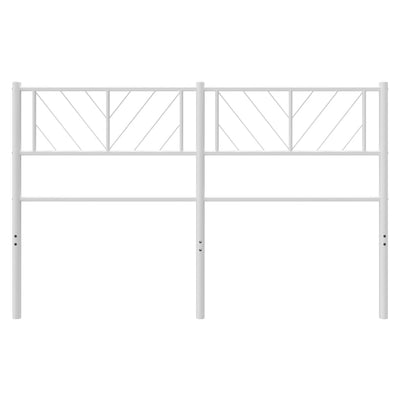 Metallinen sängynpääty valkoinen 140 cm