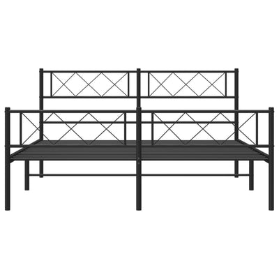 Metallisängynrunko ilman patjaa päätylevy musta 160x200 cm