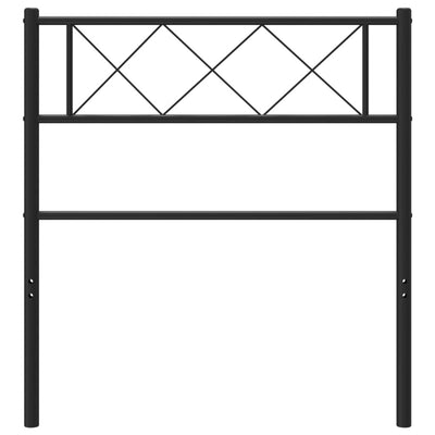 Metallinen sängynpääty musta 75 cm