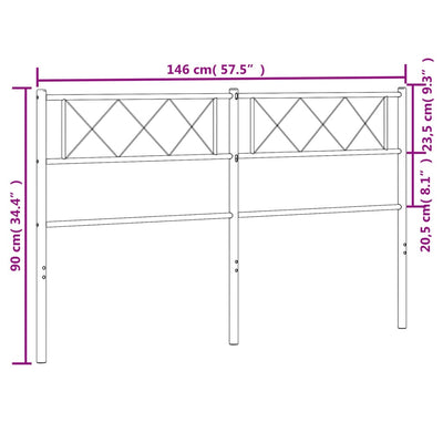 Musta metallinen sängynpääty Emilina 140cm