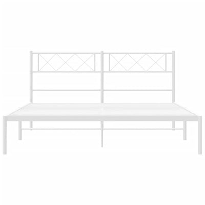 Valkoinen metallinen sängynrunko päädyllä Ciuciu 120x190cm